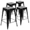 Flash Furniture Black 24" High Metal Stool, PK4 4-ET-31320-24-BK-R-GG - alternate 8